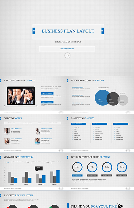 白色简洁大气商务规划通用PPT模板