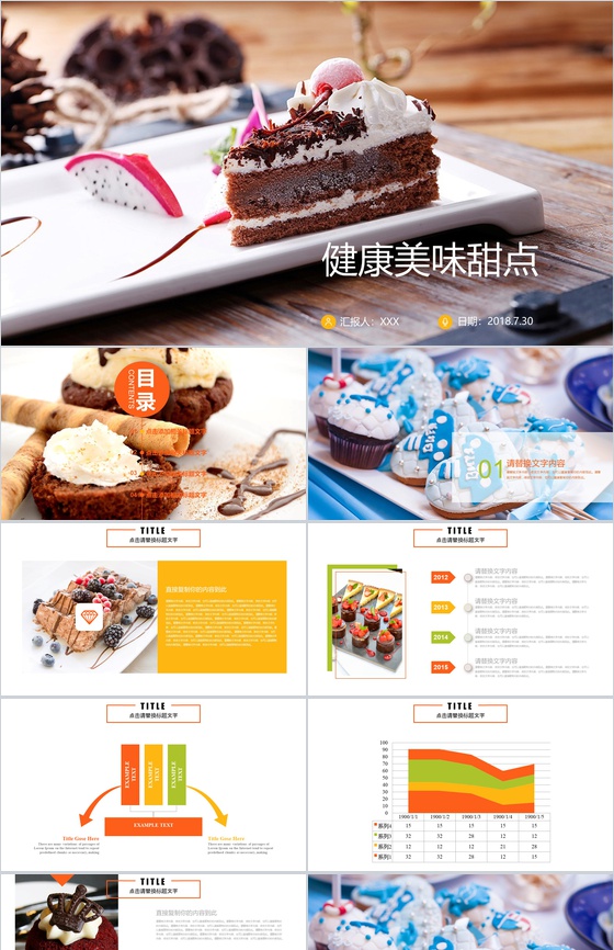 甜点蛋糕产品宣传品牌推广PPT模板