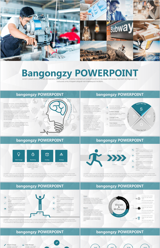 劳动操作商务总结汇报通用PPT模板