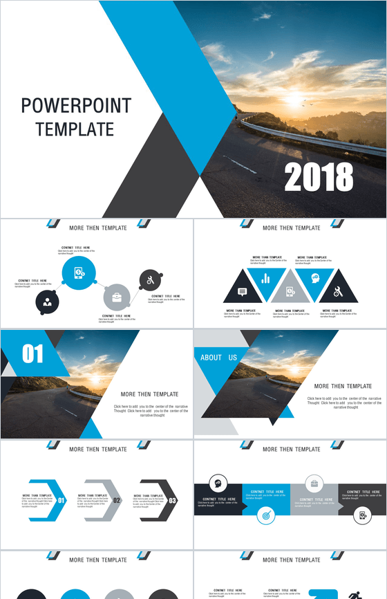 欧美商务汇报总结通用PPT模板