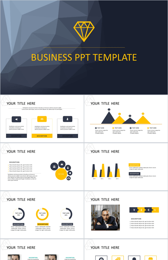 黑白工作总结商务通用PPT模板