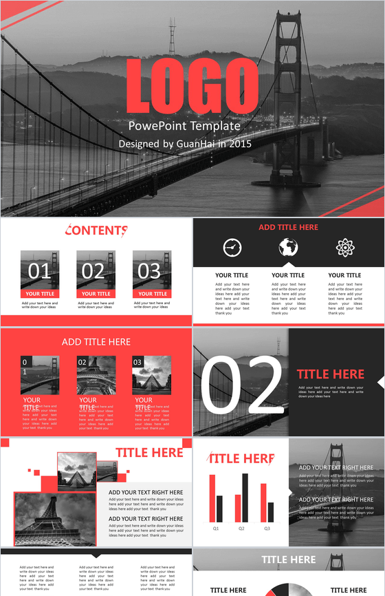 商务高端欧美商业通用总结PPT模板