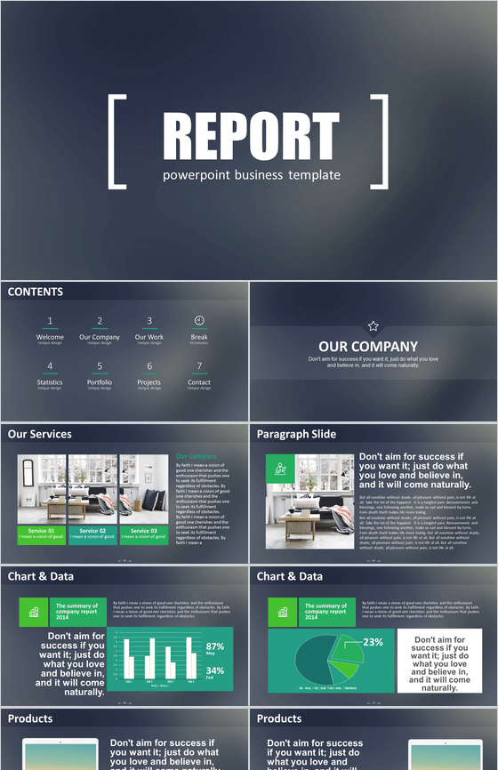 欧美商务风黑色大气企业规划总结PPT模板