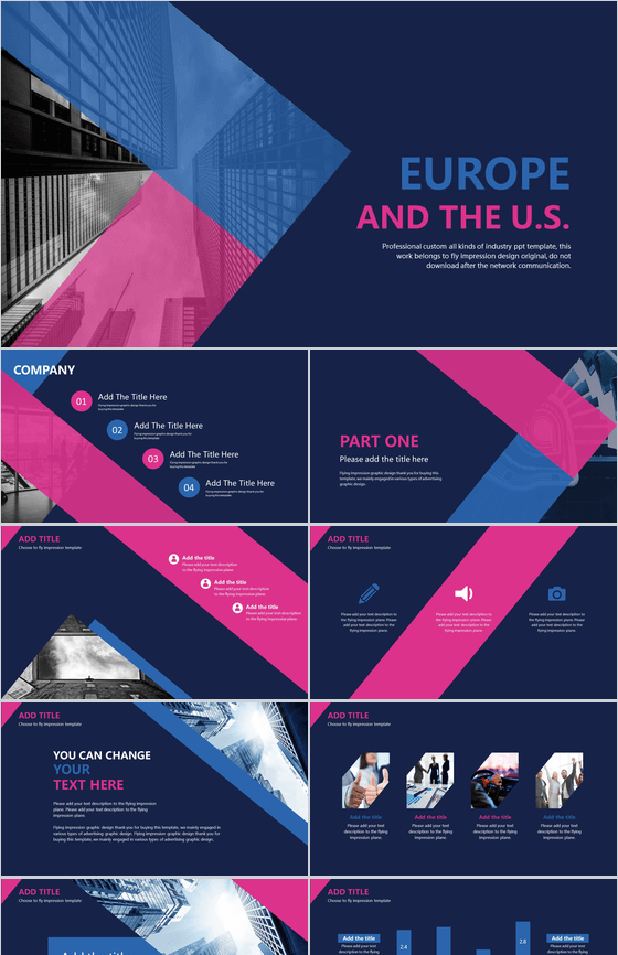 欧美风企业画册商务通用企业PPT模板