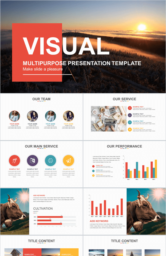 大气可视化精品高端商务PPT模板