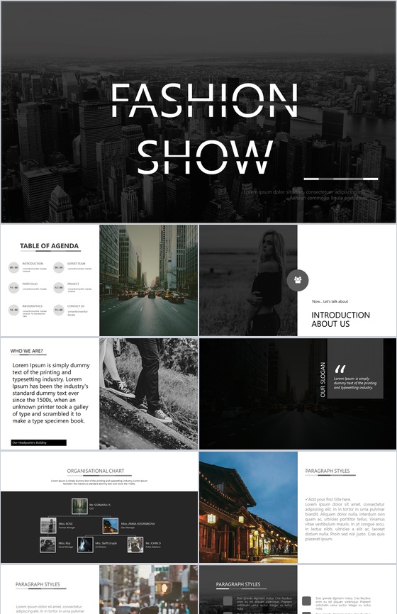 欧美时尚杂志风产品发布会PPT模板