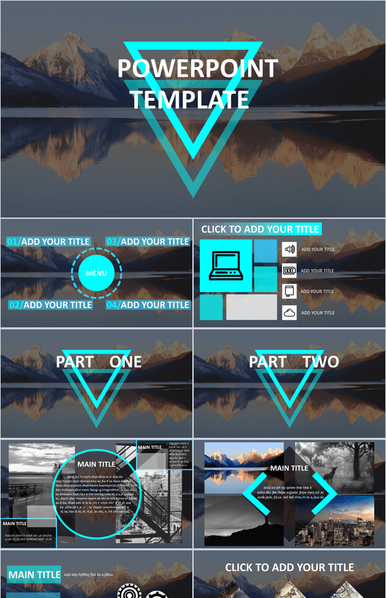 欧美商务扁平汇报年终计划PPT模板