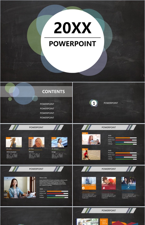 欧美商务工作汇总报告PPT模板