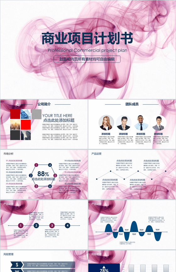 公司商业项目计划书PPT模板