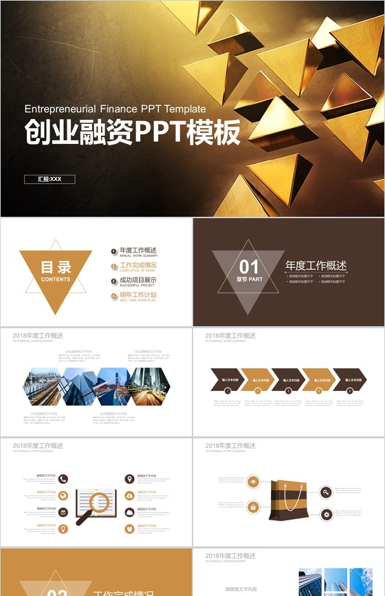 创业融资汇报企业计划总结PPT模板