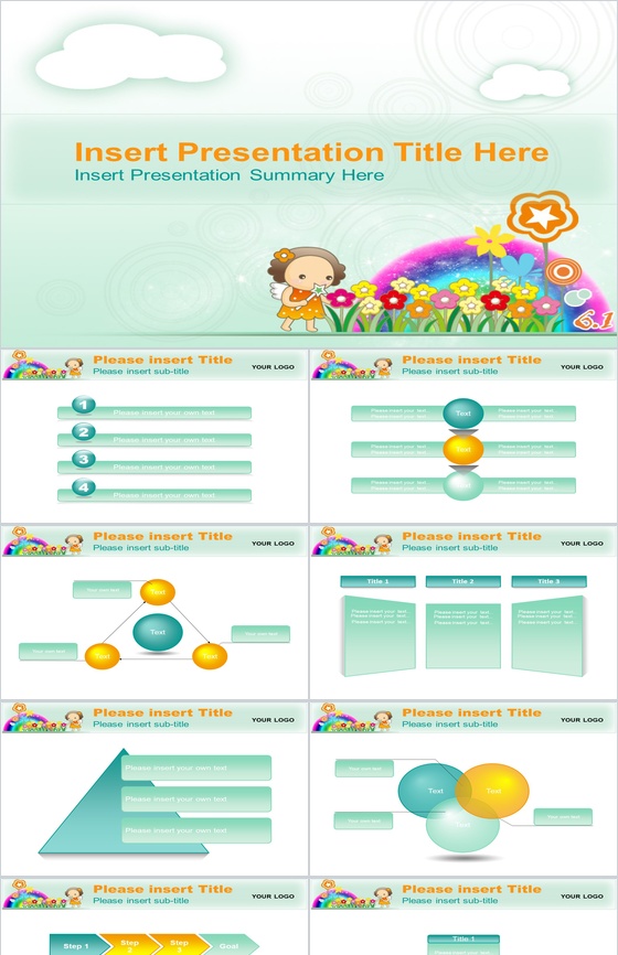 鲜花唯美欧美商务汇报PPT模板