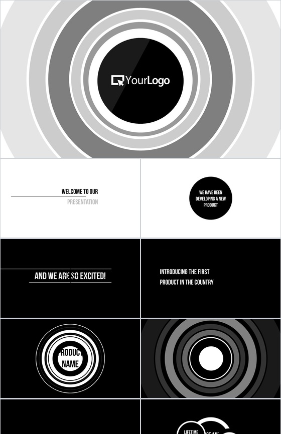 黑色酷炫快闪动画动态视频介绍PPT模板