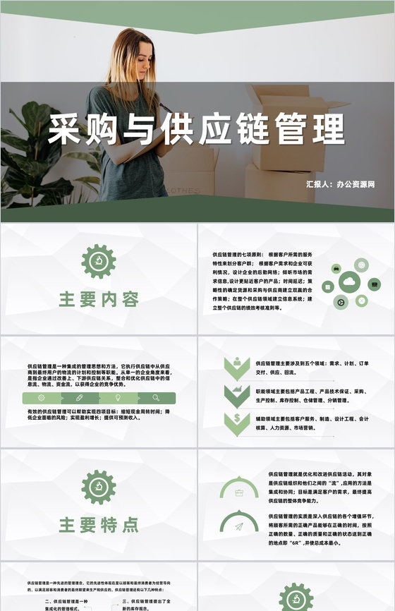 企业生产物料采购计划采购与供应链管理流程内容PPT模板