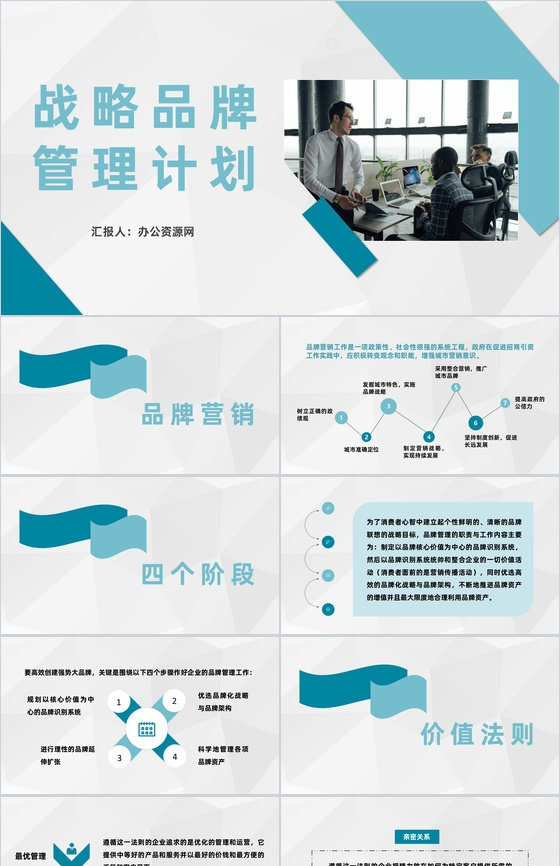 公司战略品牌管理计划方案产品项目合作发展规划PPT模板