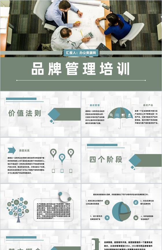 员工品牌管理知识培训企业部门品牌创意宣传方案PPT模板