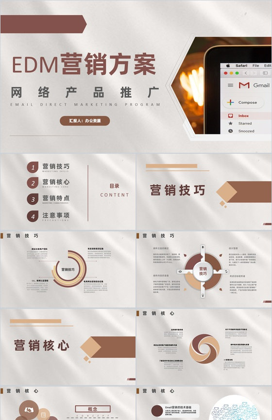 商业计划书EDM营销策划项目融资计划网络产品推广PPT模板