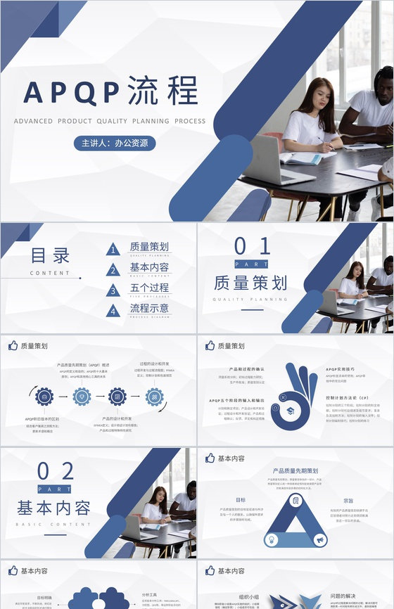 单位APQP产品质量先期策划流程介绍部门品质体系学习PPT模板