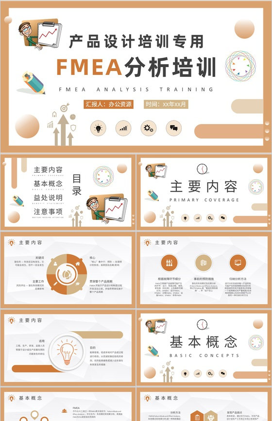 公司产品设计项目计划方案FMEA分析培训总结PPT模板