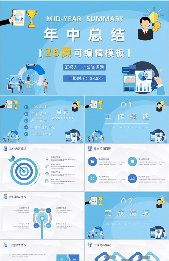 员工述职汇报演讲产品研发部年终总结工作计划方案PPT模板