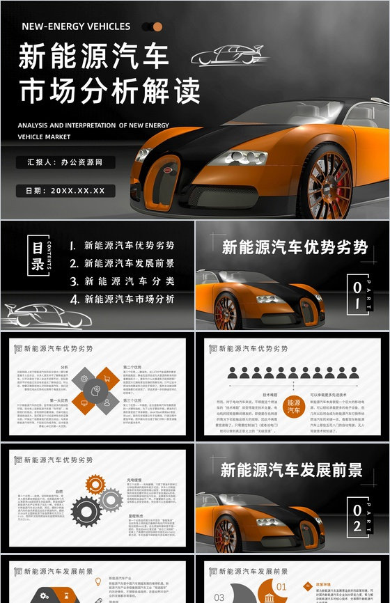 新能源汽车的优势和劣势缺点发展现状发展前景及趋势市场分析PPT模板