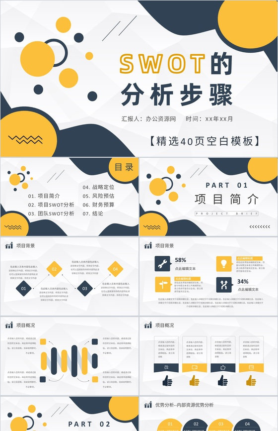 公司员工职业发展分析培训SWOT的分析步骤介绍PPT模板