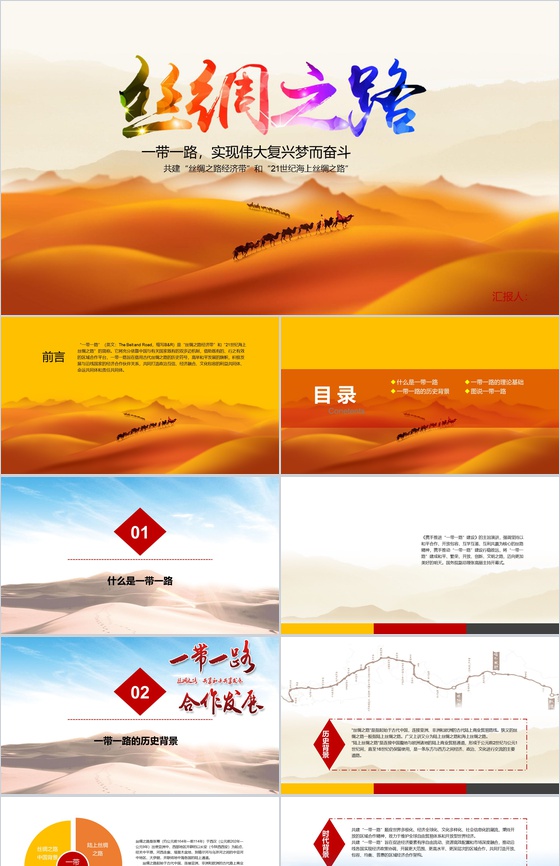 海上丝绸之路情况汇报PPT模板