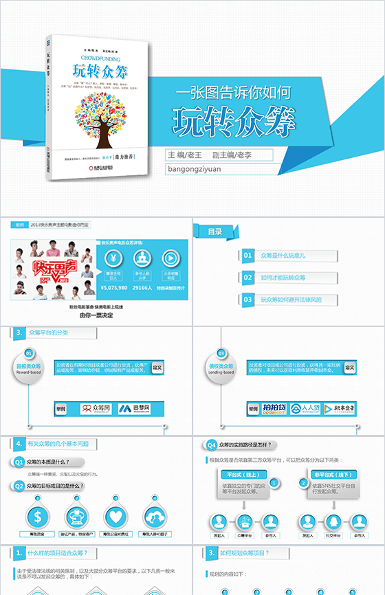 众筹分析案例商演PPT模板