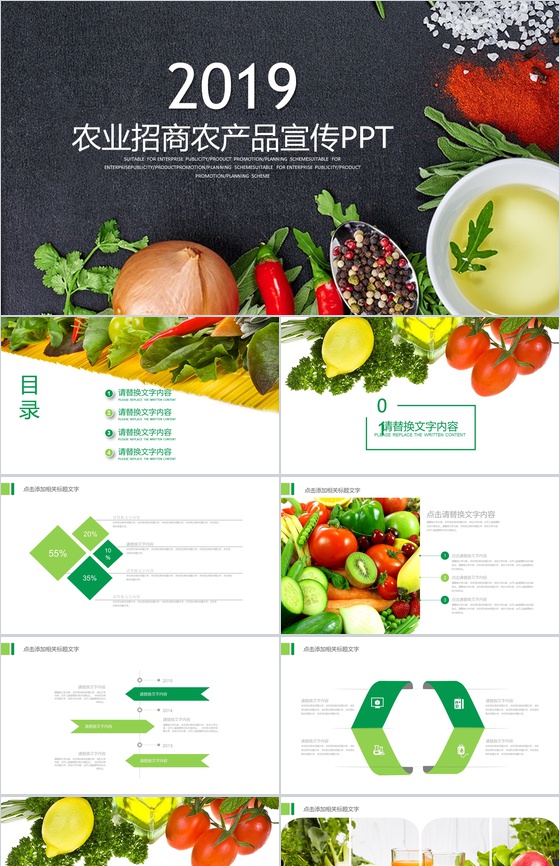简约大气农业招商农产品宣传PPT模板