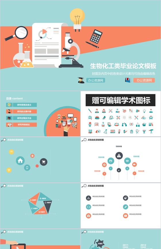 小清新动态生物化工类毕业论文开题报告PPT模板