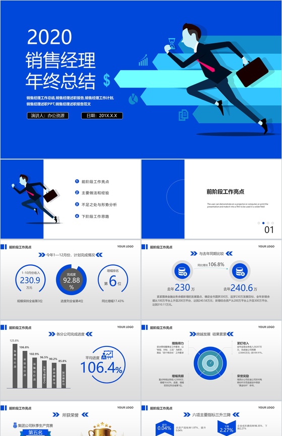 销售心得体会经理工作总结计划述职报告PPT模板