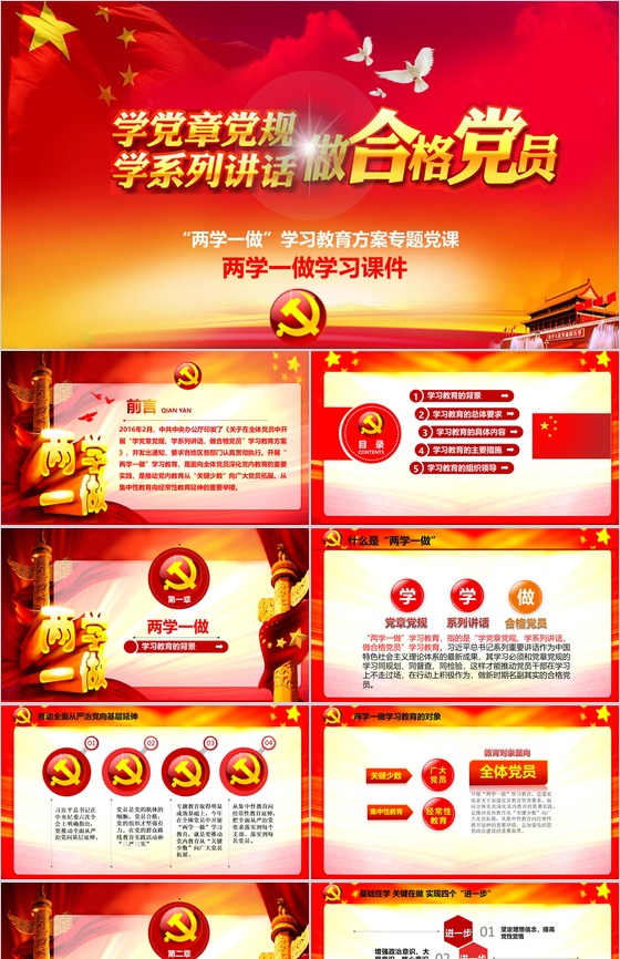 党支部党员学习心得体会汇报PPT模板