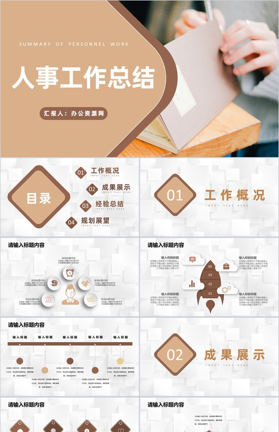 人事专员年度工作总结汇报工作经验分享成果展示PPT模板