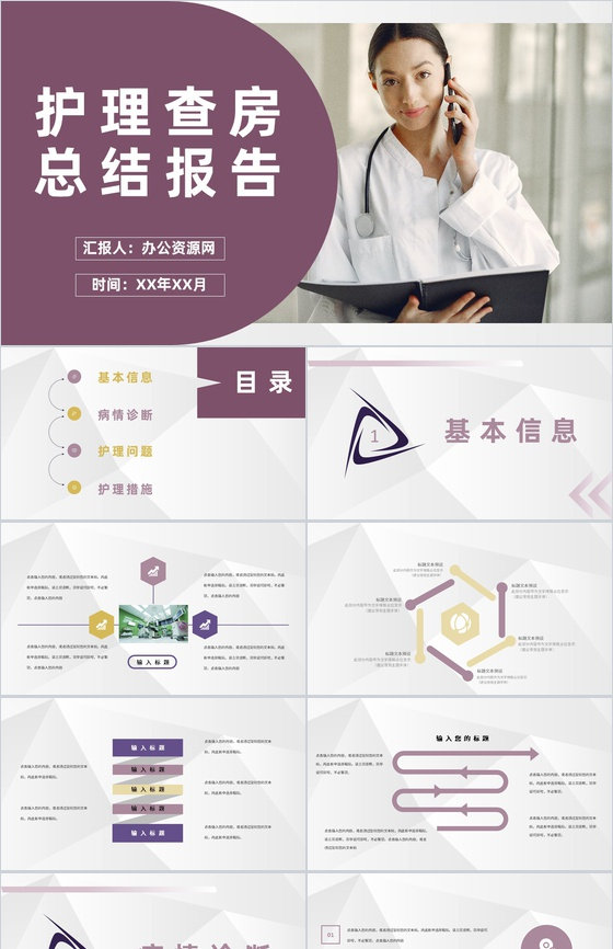 手术室护理查房汇报术后护理问题解决措施总结报告PPT模板