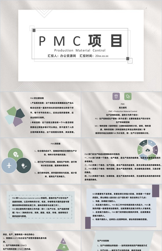 公司部门PMC流程项目生产计划与生产进度的控制PPT模板