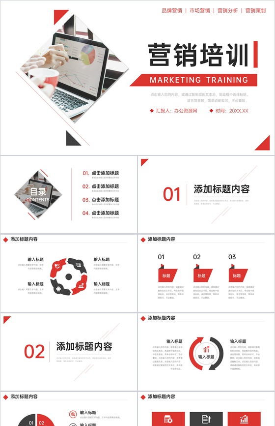 部门网络营销学培训员工创新思维训练内容学习PPT模板