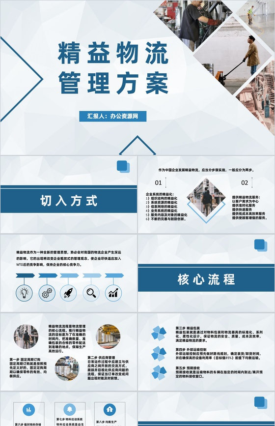 单位精益生产管理方式精益物流管理方案总结PPT模板