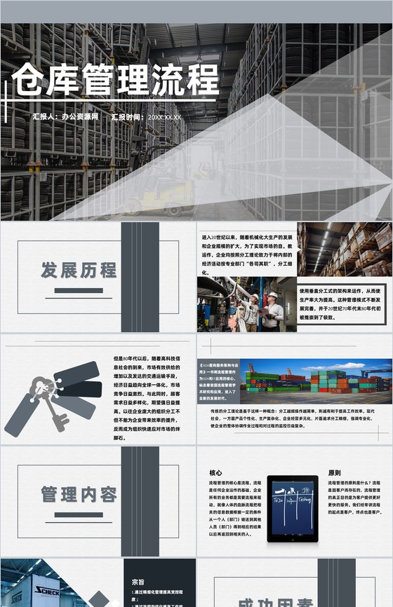 中小型企业车间仓库现场流程优化管理总结PPT模板