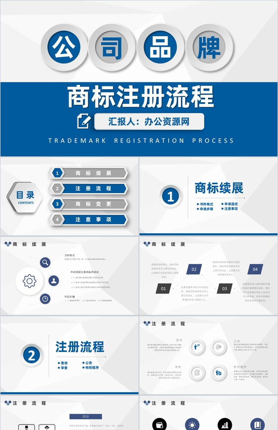 国际企业商标注册流程及专利注册相关事项PPT模板