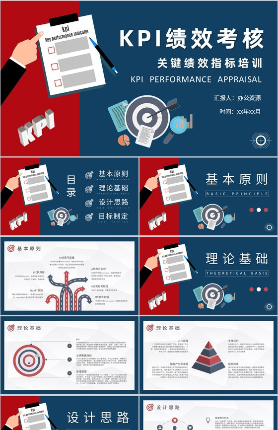 KPI绩效考核管理规定公司员工业绩评价工作总结PPT模板