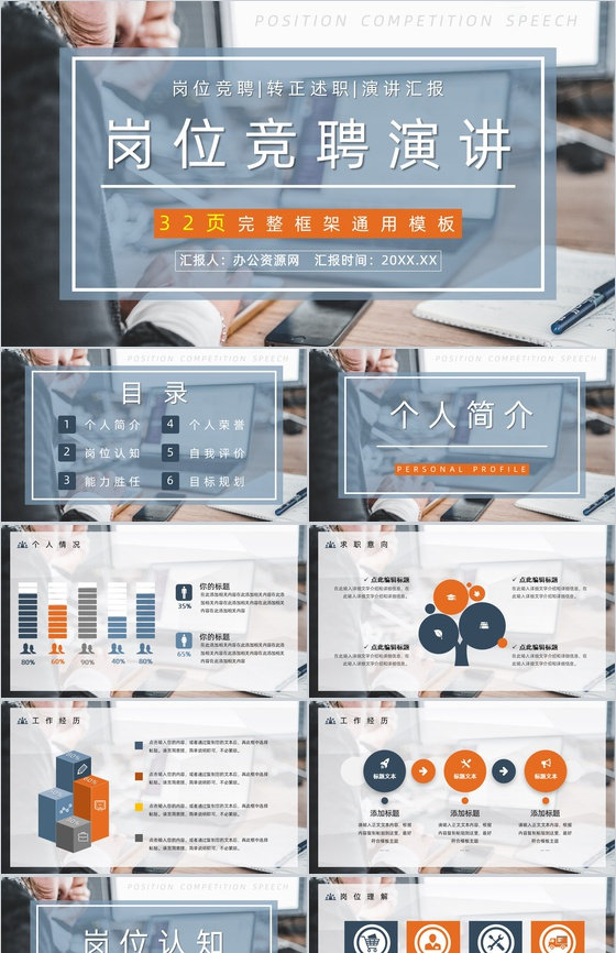 总监销售经理竞聘演讲稿工作总结PPT模板