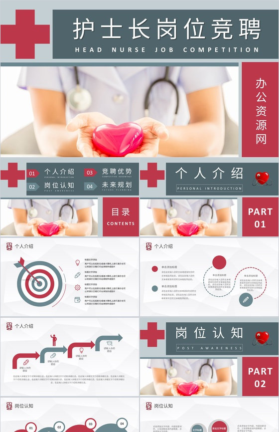 医护人员医疗工作成果汇报护士长岗位竞聘工作总结PPT模板