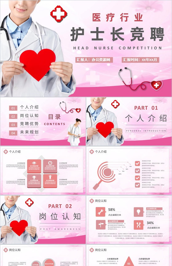 医院医护人员职位晋升演讲护士长竞聘理由说明PPT模板