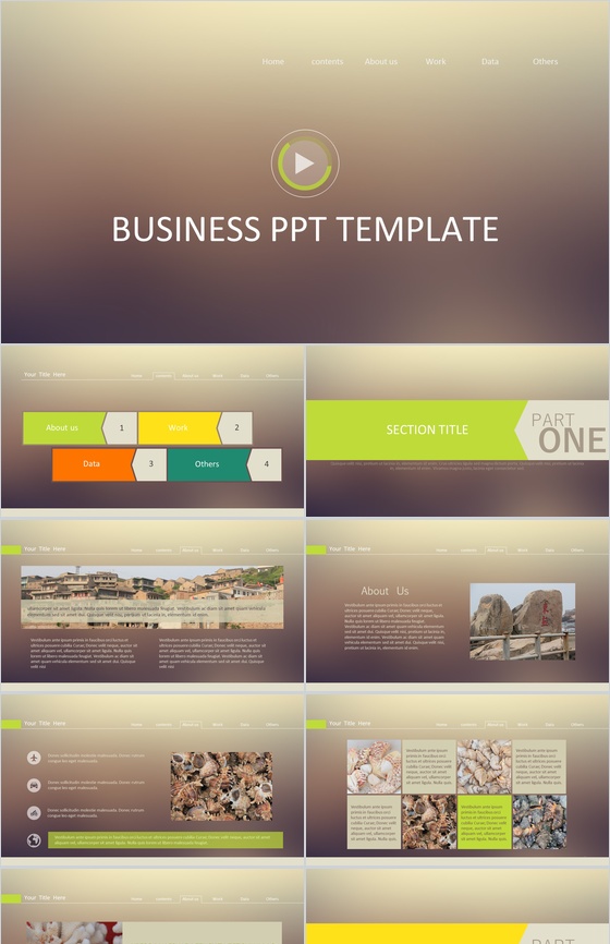 黄色淡雅欧美商务商业计划书工作总结汇报PPT模板