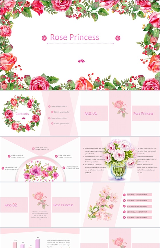 清新自然浪漫手绘商业计划书PPT模板