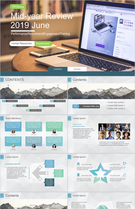 欧美简约商务述职报告工作总结报告PPT模板