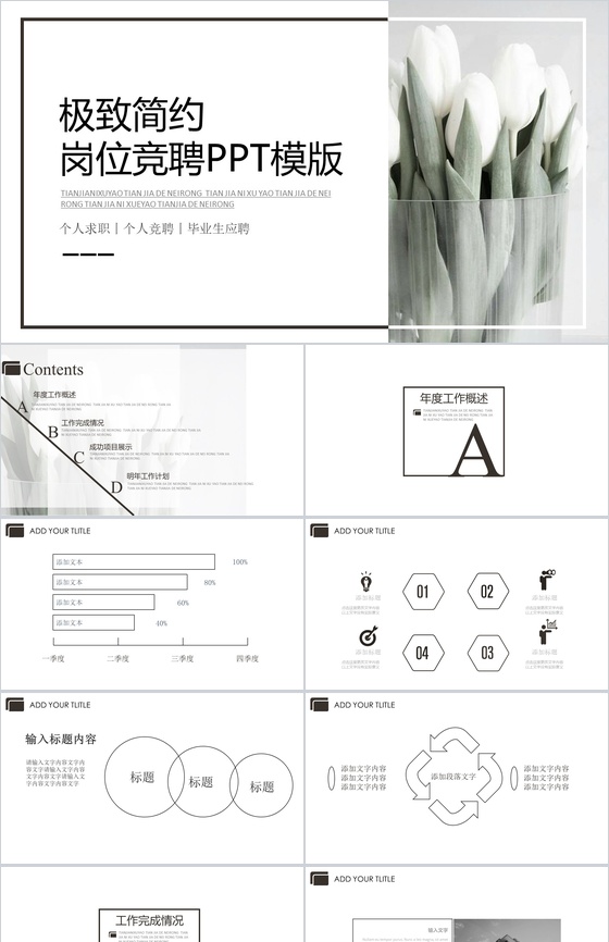 时尚简约风岗位竞聘毕业生个人求职应聘PPT模板