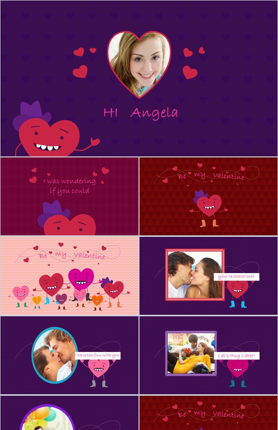 卡通可爱创意爱情告白求婚婚礼婚庆策划方案PPT模板