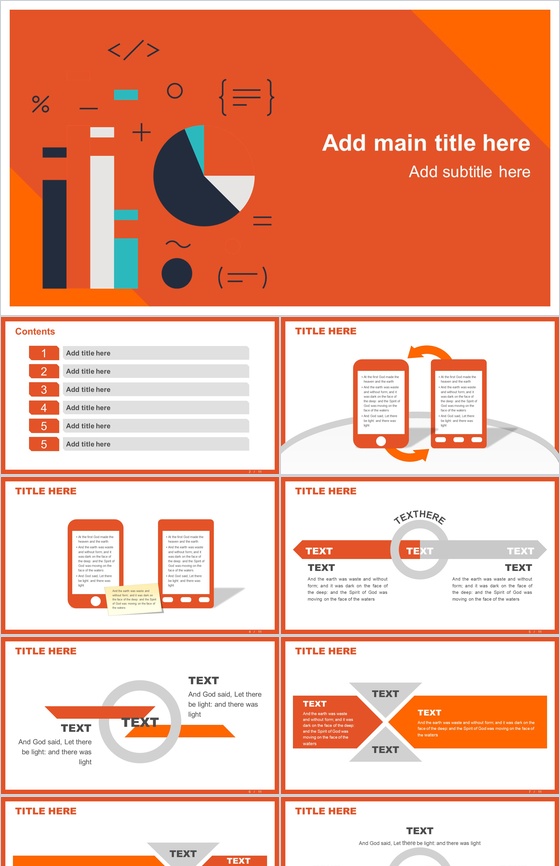 橙色互联网数据分析薪酬统计报告PPT模板