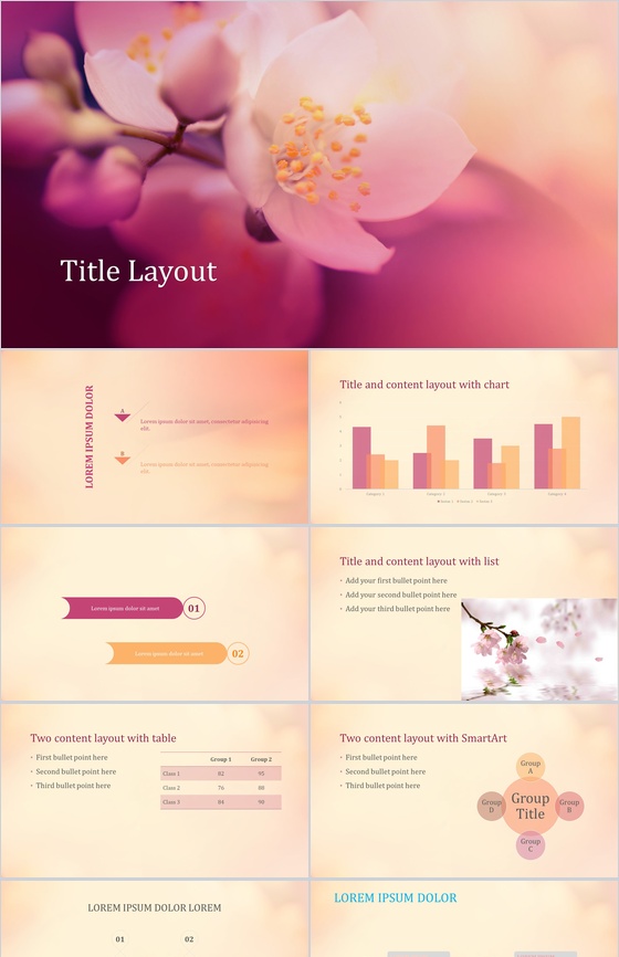 唯美清新中国风商务工作总结汇报PPT模板