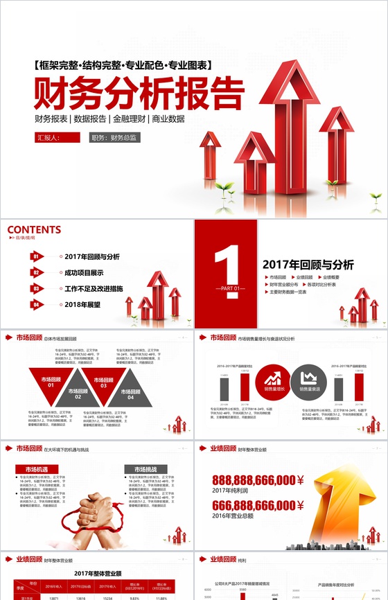金融财务分析报告财务报表PPT模板